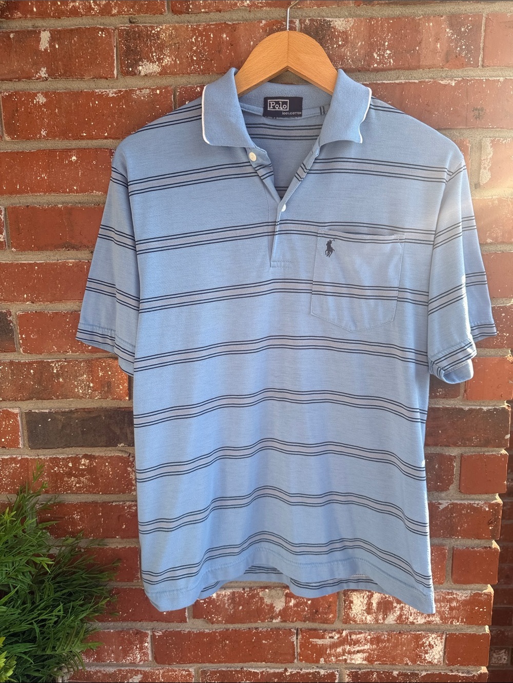 Vintage late 1990’s Ralph Lauren Light Blue Pocket Polo
